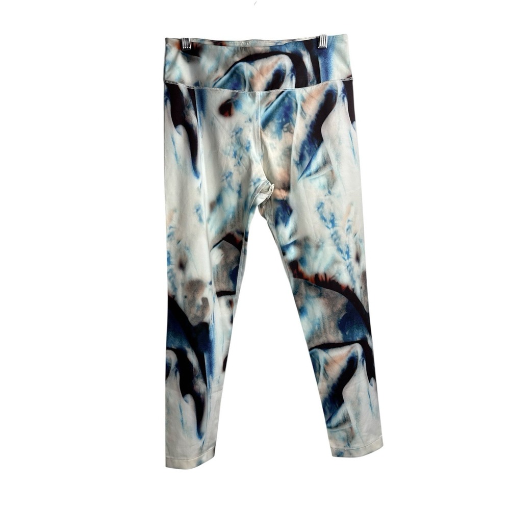 Carbon 38 Womens Abstract Art High Rise Leggings Black Multi Colored Size S